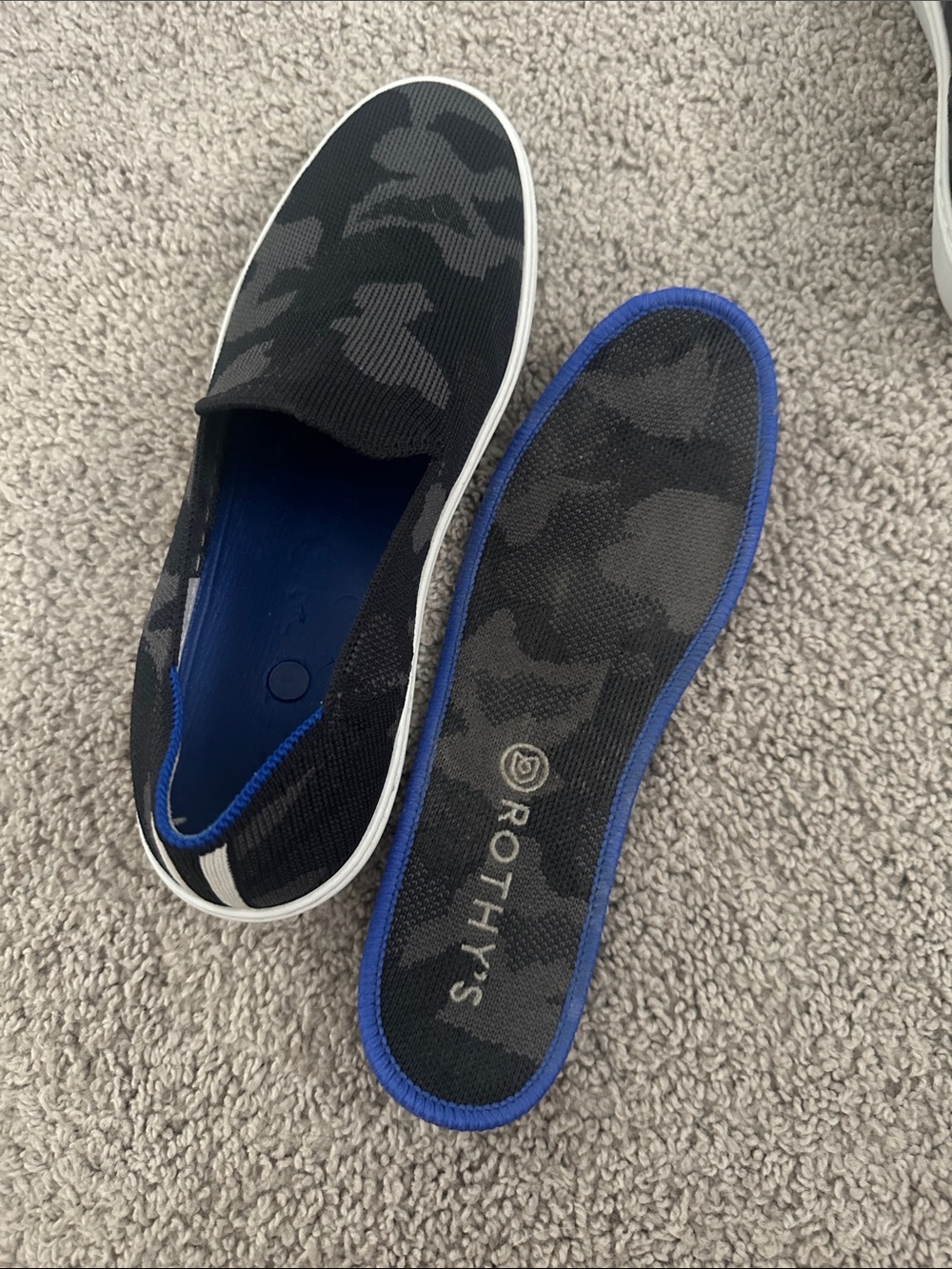 Rothy’s The Sneaker Camo Knit Slip On Shoes Black Blue Women’s 8 - Picture 6 of 6